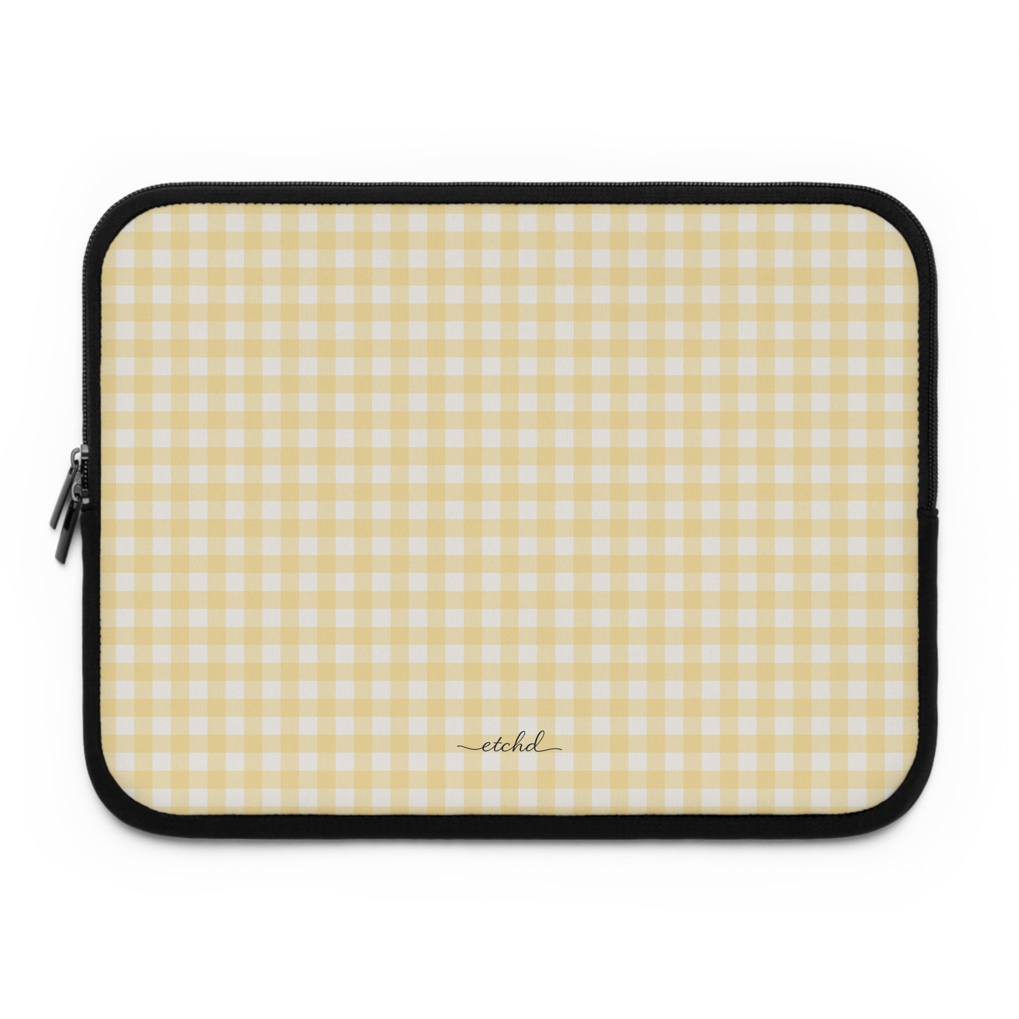 Butter Gingham Laptop Sleeve by etchd