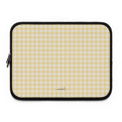 Butter Gingham Laptop Sleeve by etchd