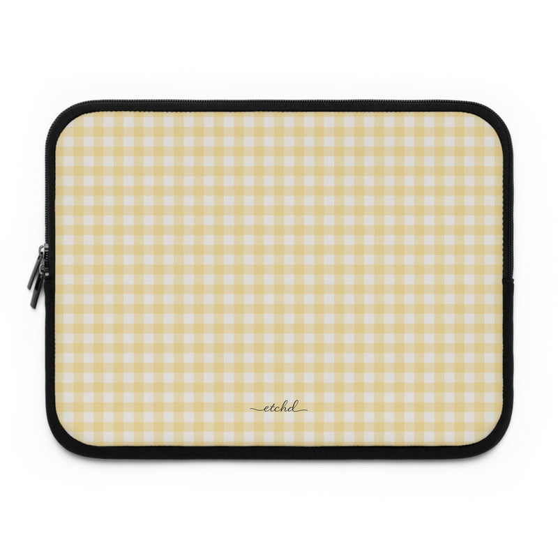Butter Gingham Laptop Sleeve-zoom-