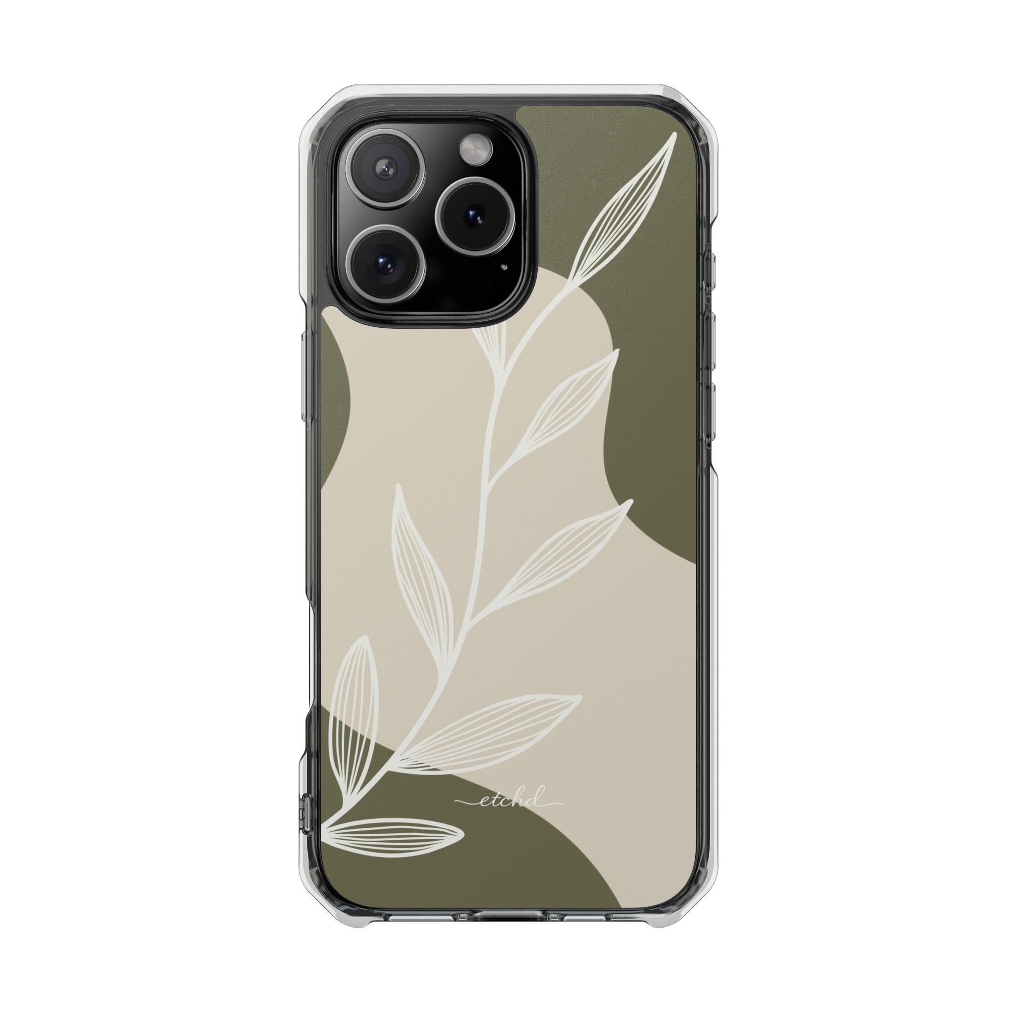 Olive Leaf Clear Magnetic Phone Case – designer phone case by etchd