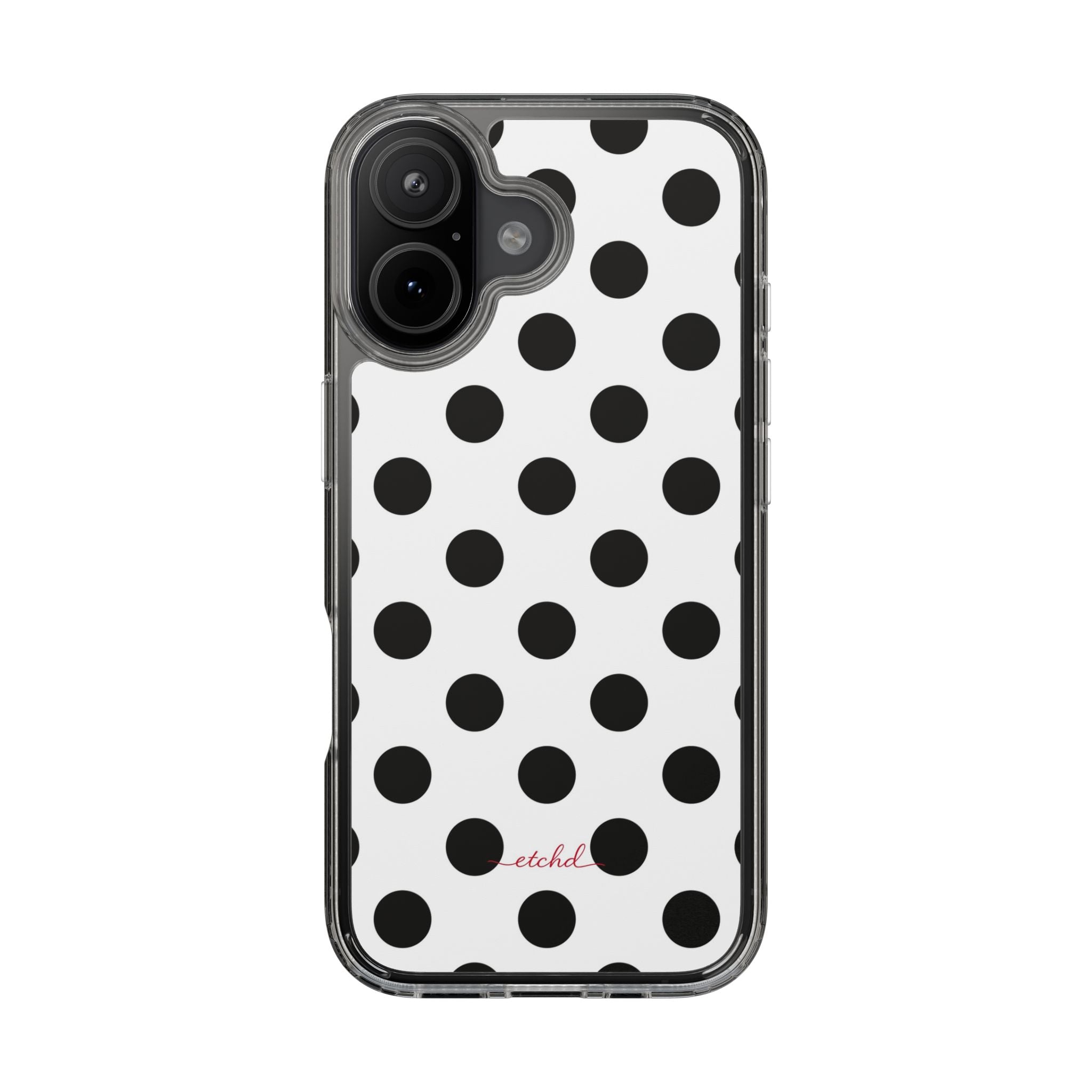 Black & White Polka Dot Clear Phone Case by etchd, view 35