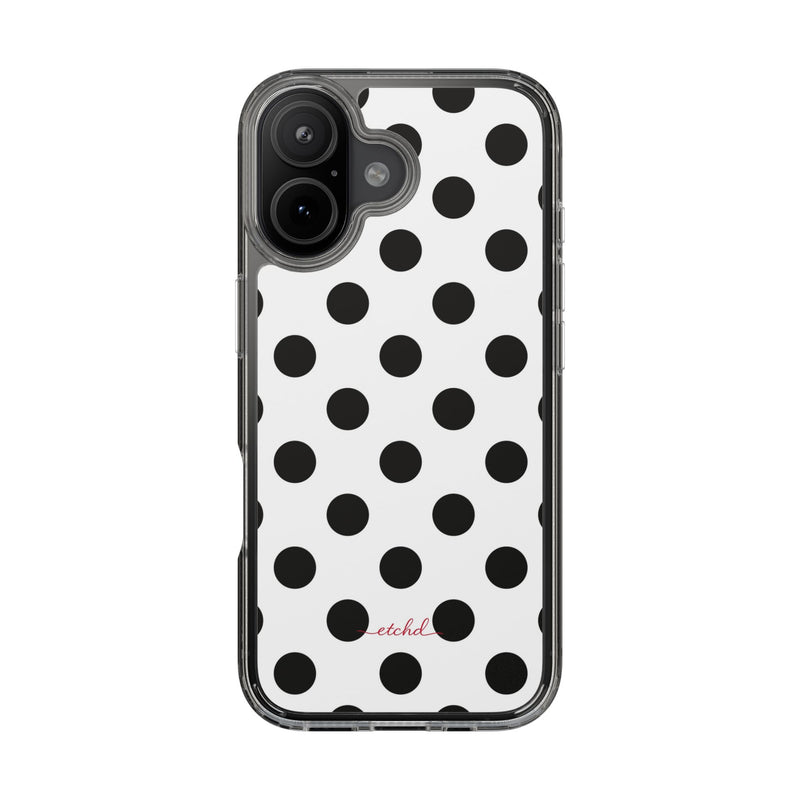 Black & White Polka Dot Clear Phone Case-zoom-