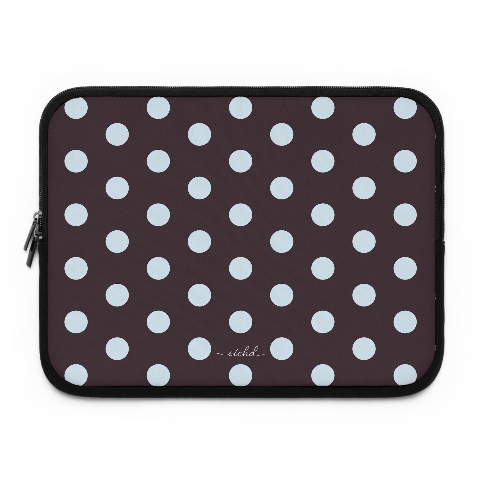 Blue And Plum Polka Dot Laptop Sleeve by etchd