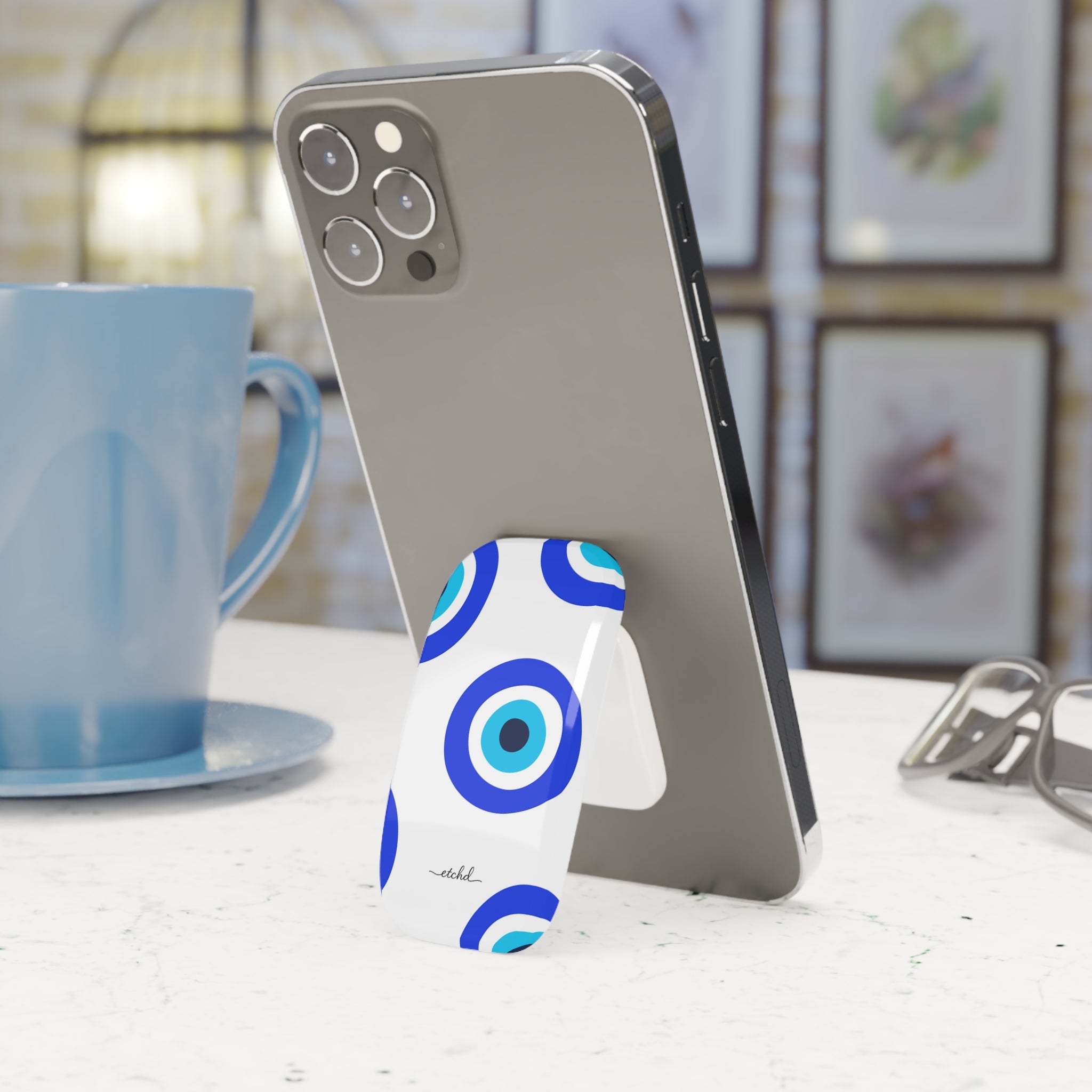 Abstract Evil Eye Click-On Phone Grip by etchd, view 3
