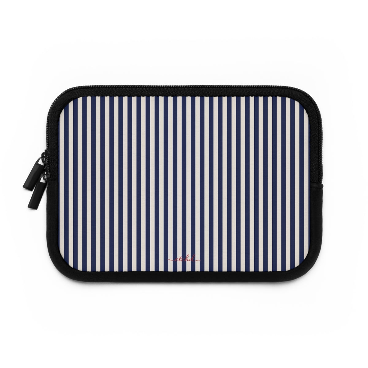 Navy & Cream Striped Custodia per laptop di etchd, vista 2