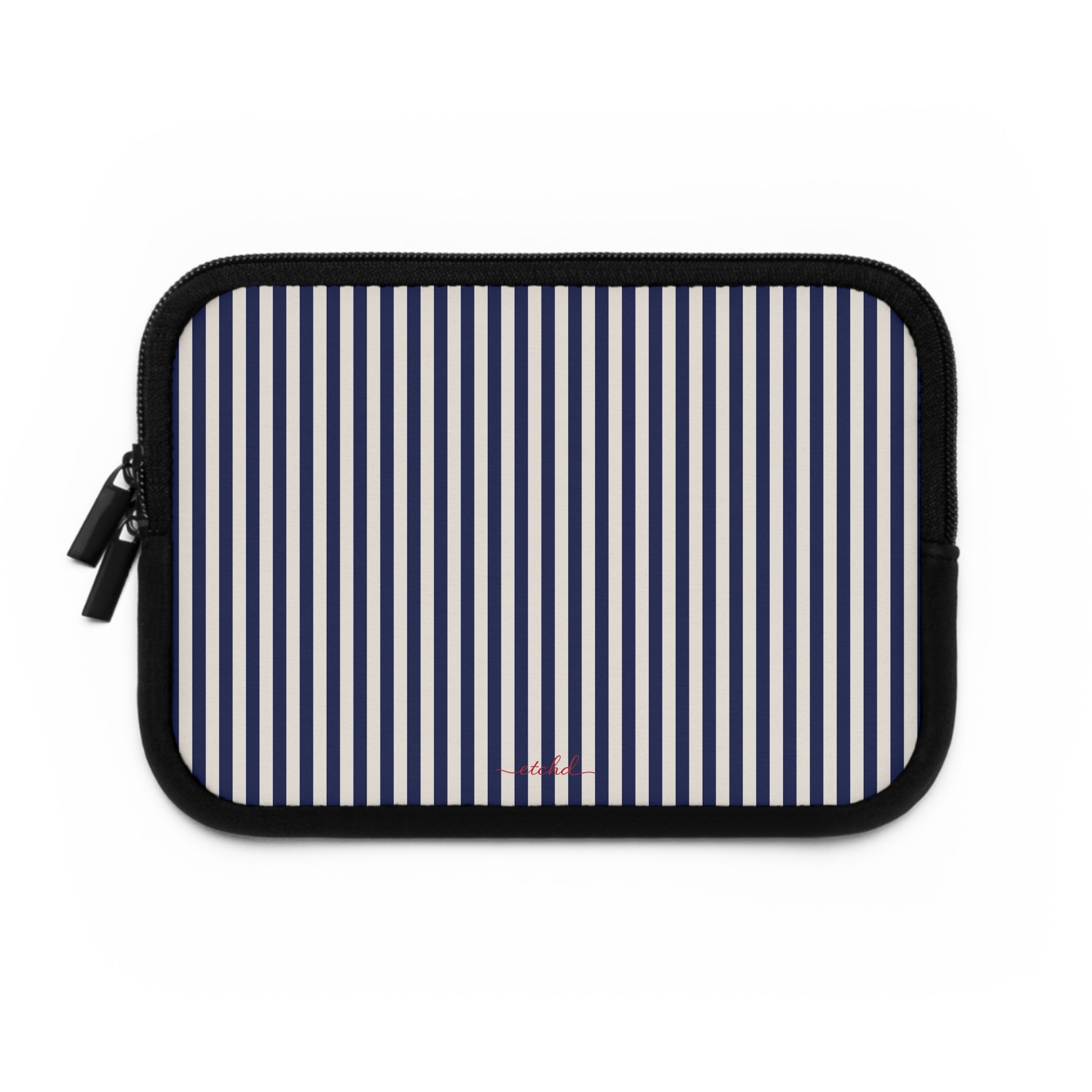 Navy & Cream Striped Laptop Sleeve by etchd, view 2