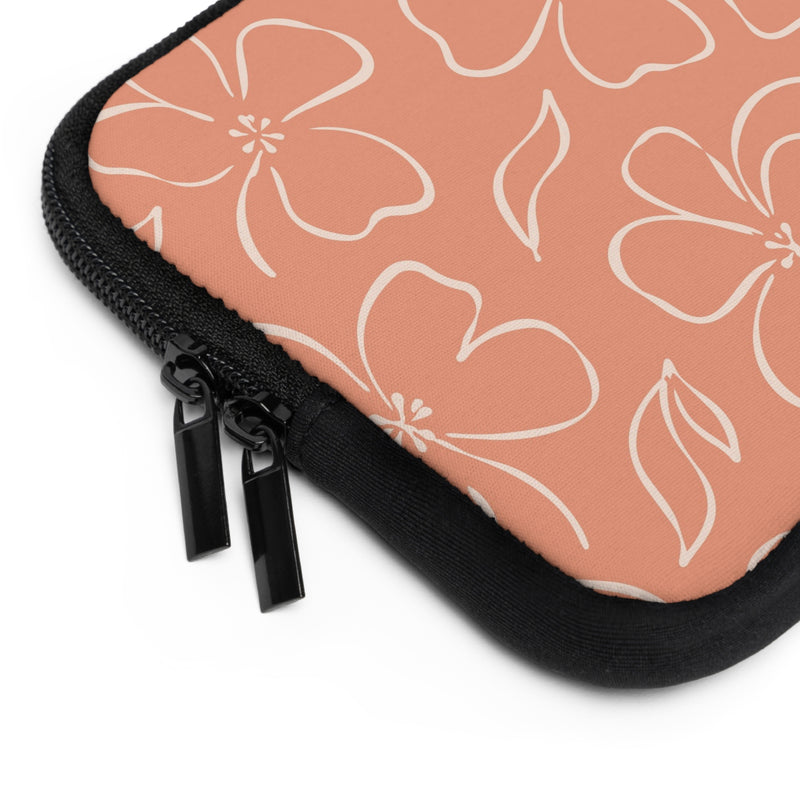 Coral & Cream Floral Laptop Sleeve by etchd, view 12