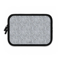 Dusty Blue Paisley Laptop Sleeve by etchd, view 2