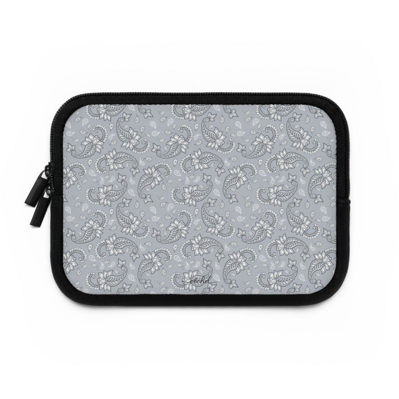 Dusty Blue Paisley Laptop Sleeve by etchd, view 2
