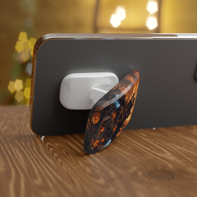 Pumpkin Hollow Click-On Phone Grip by etchd, view 4