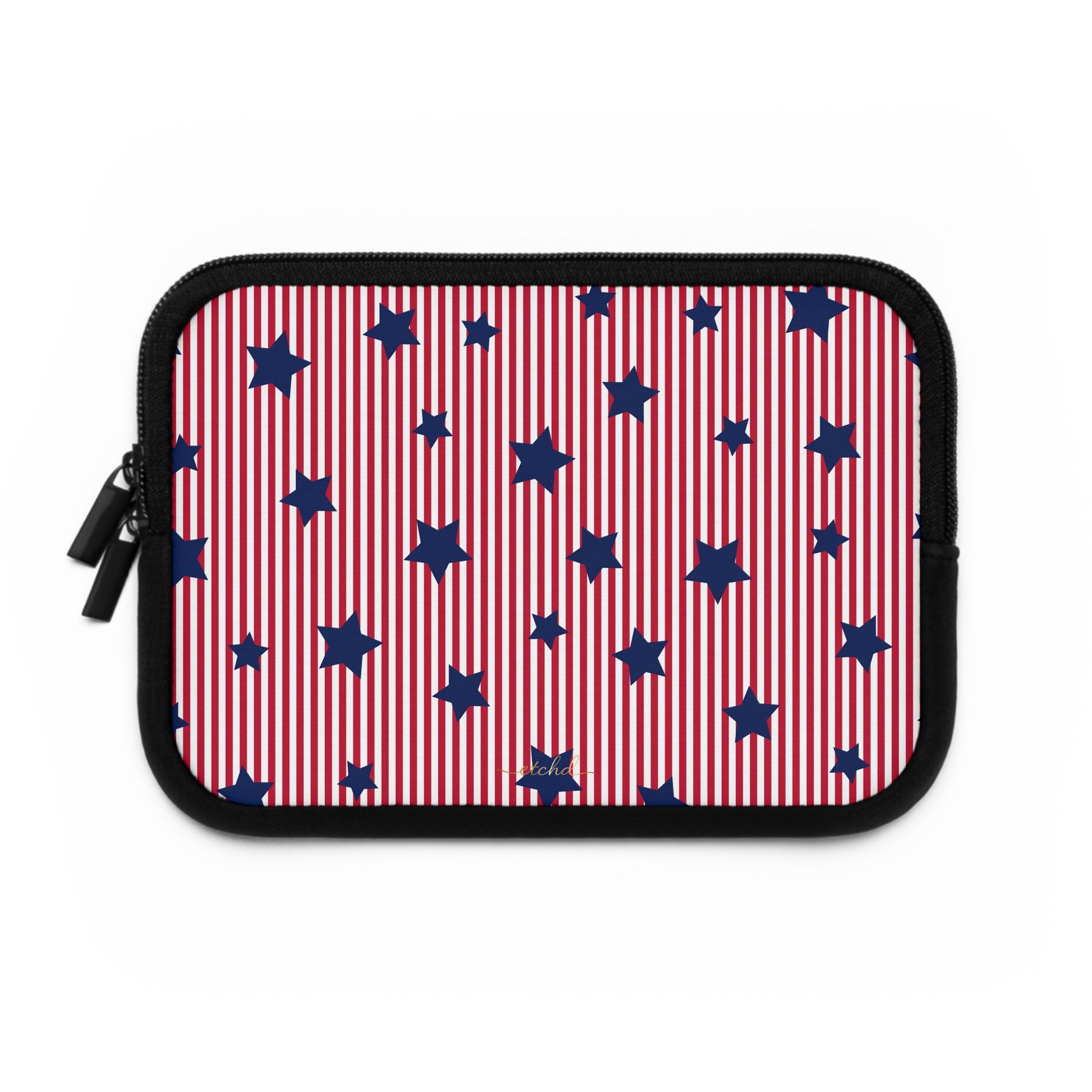 Red Stripes & Blue Stars Laptop Sleeve by etchd, view 2