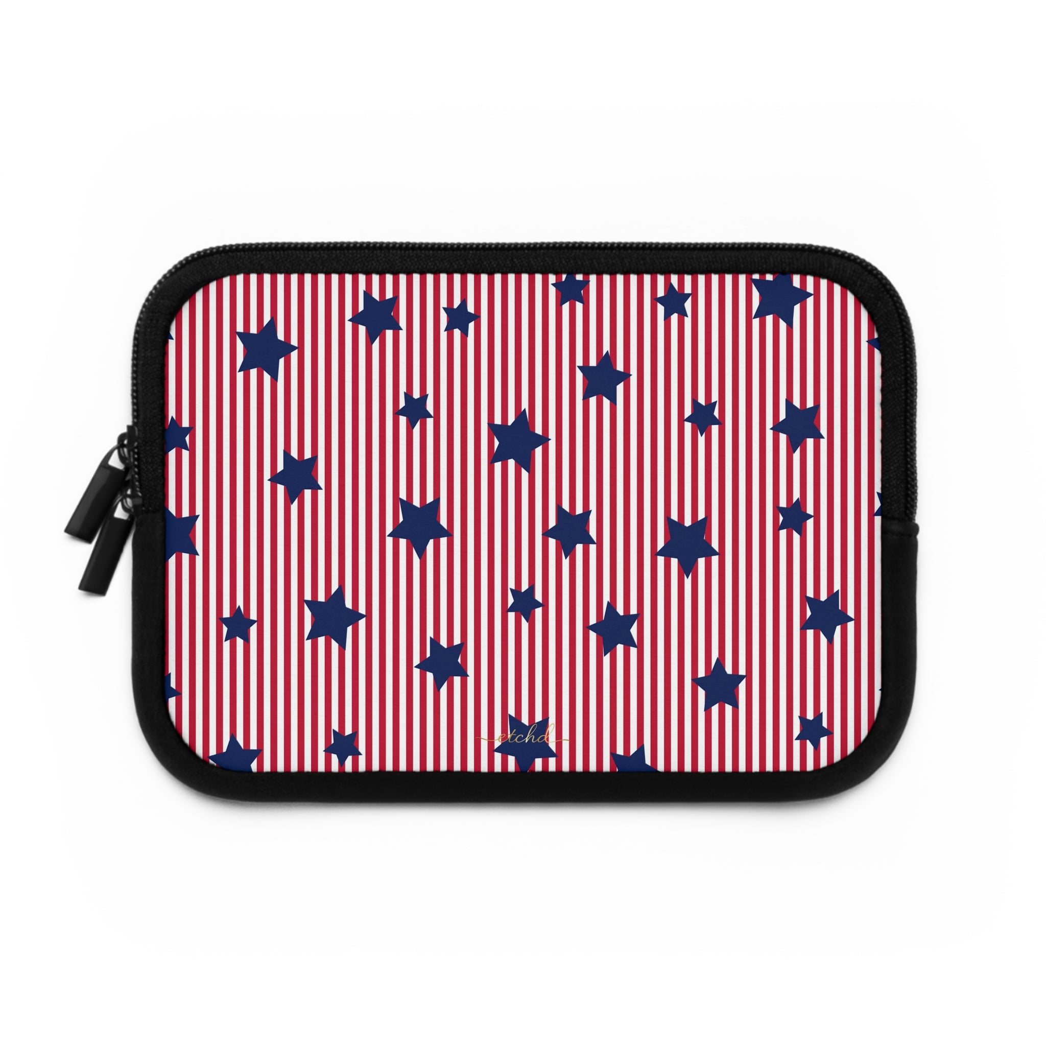 Red Stripes & Blue Stars Laptop Sleeve by etchd, view 2