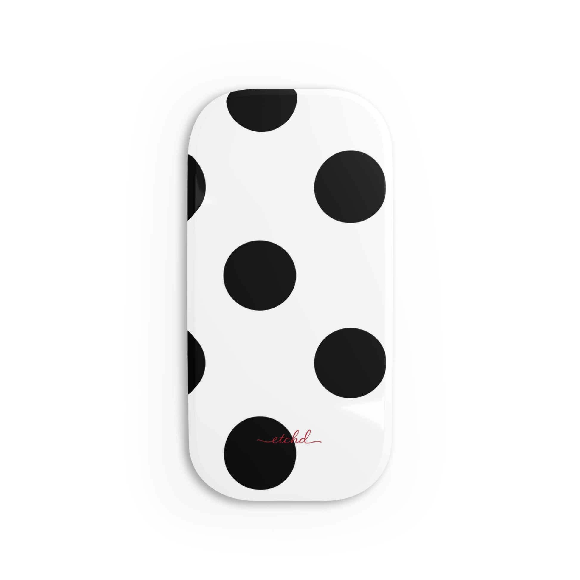 Black & White Polka Dot Click-On Phone Grip by etchd
