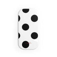Black & White Polka Dot Click-On Phone Grip by etchd