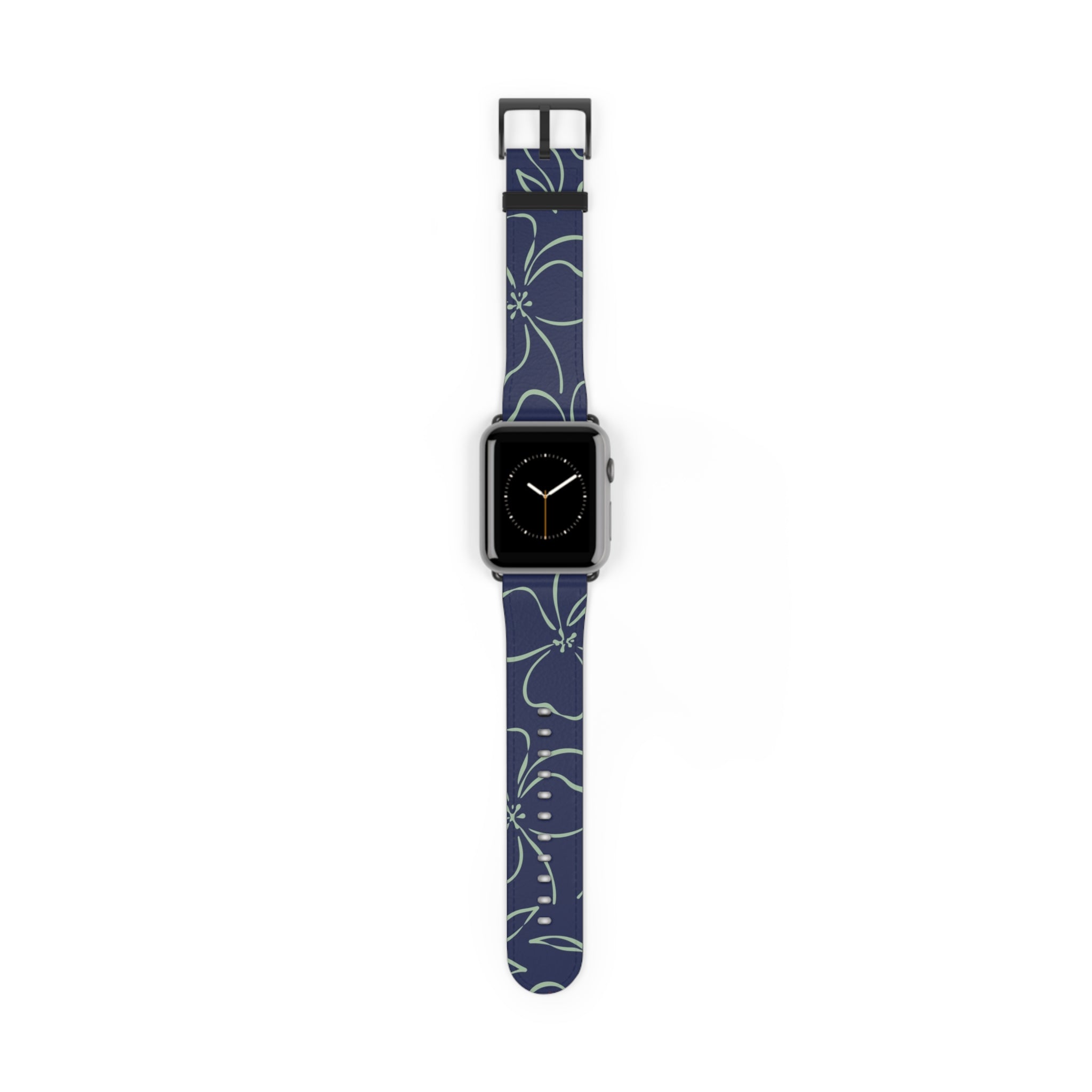 Navy & Sage Floral Cinturino per smartwatch di etchd, vista 2