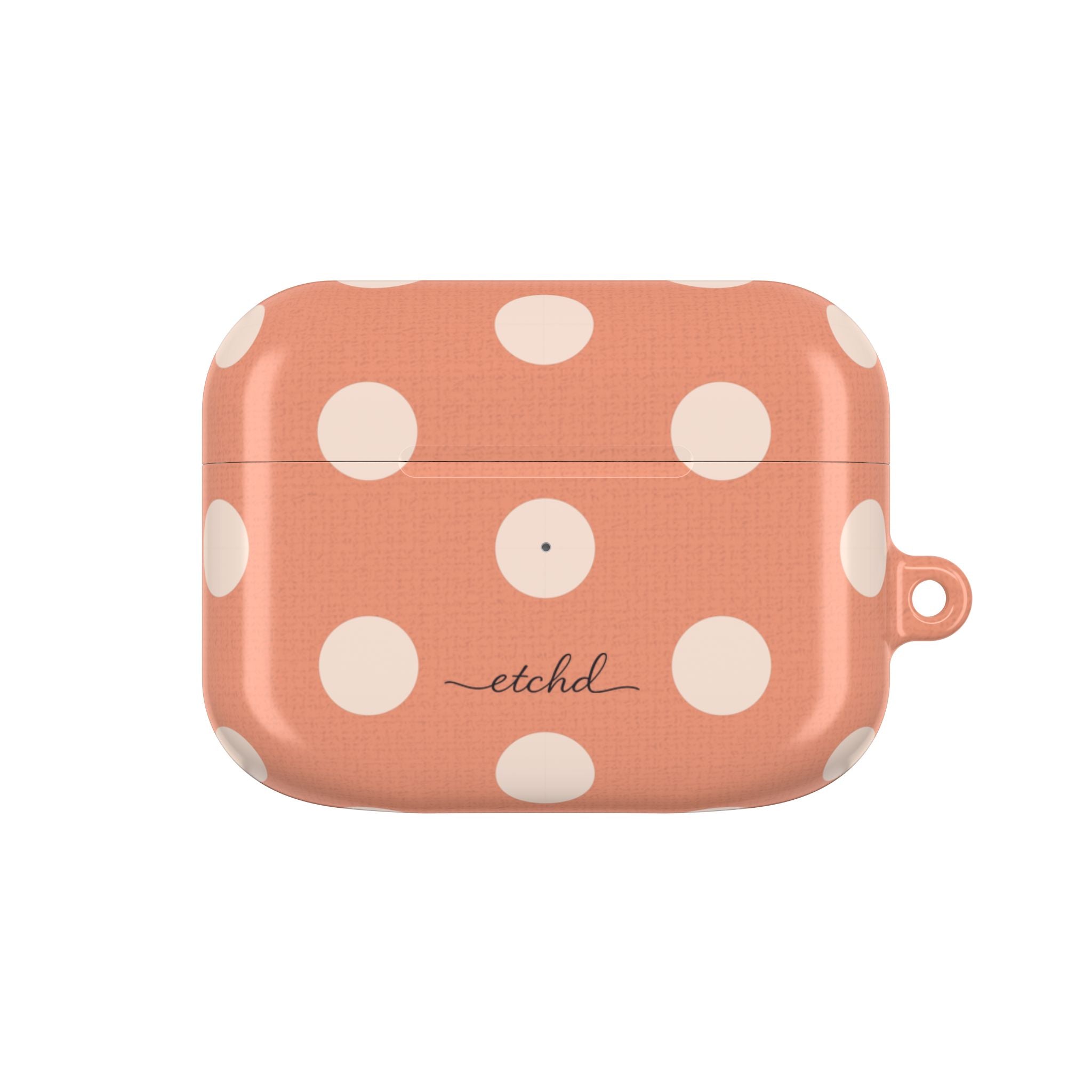 Cream & Coral Polka Dot AirPod Case by etchd