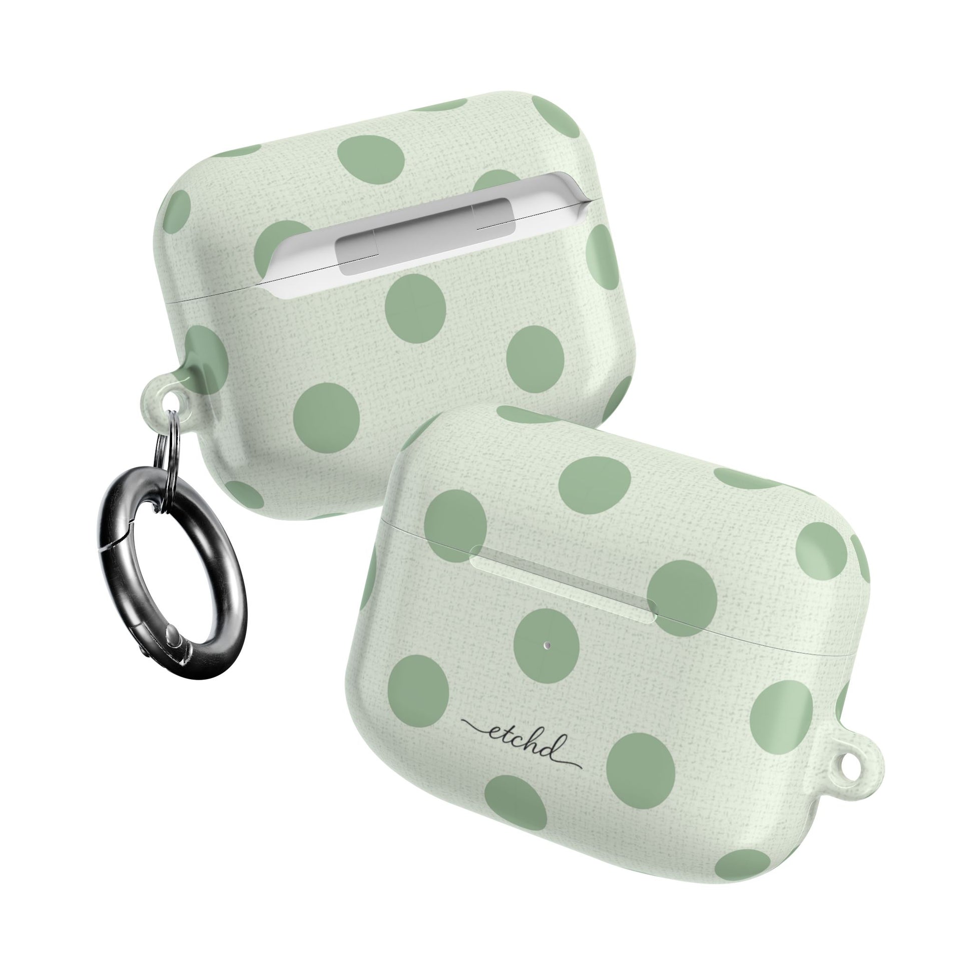 Sage & Cream Polka Dot AirPod Case by etchd, view 10