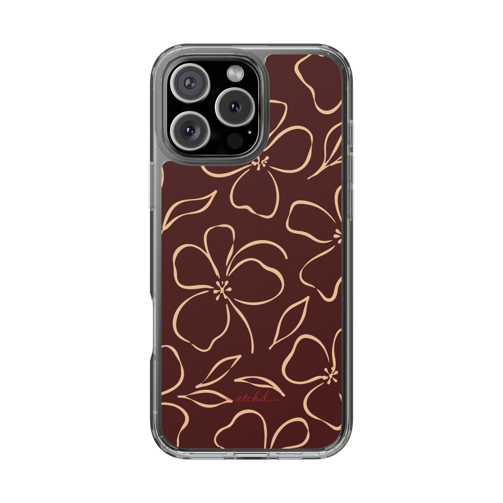 Cherry & Peach Floral Funda transparente para móvil de etchd
