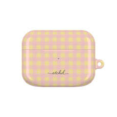Butter & Pink Gingham AirPod Case by etchd