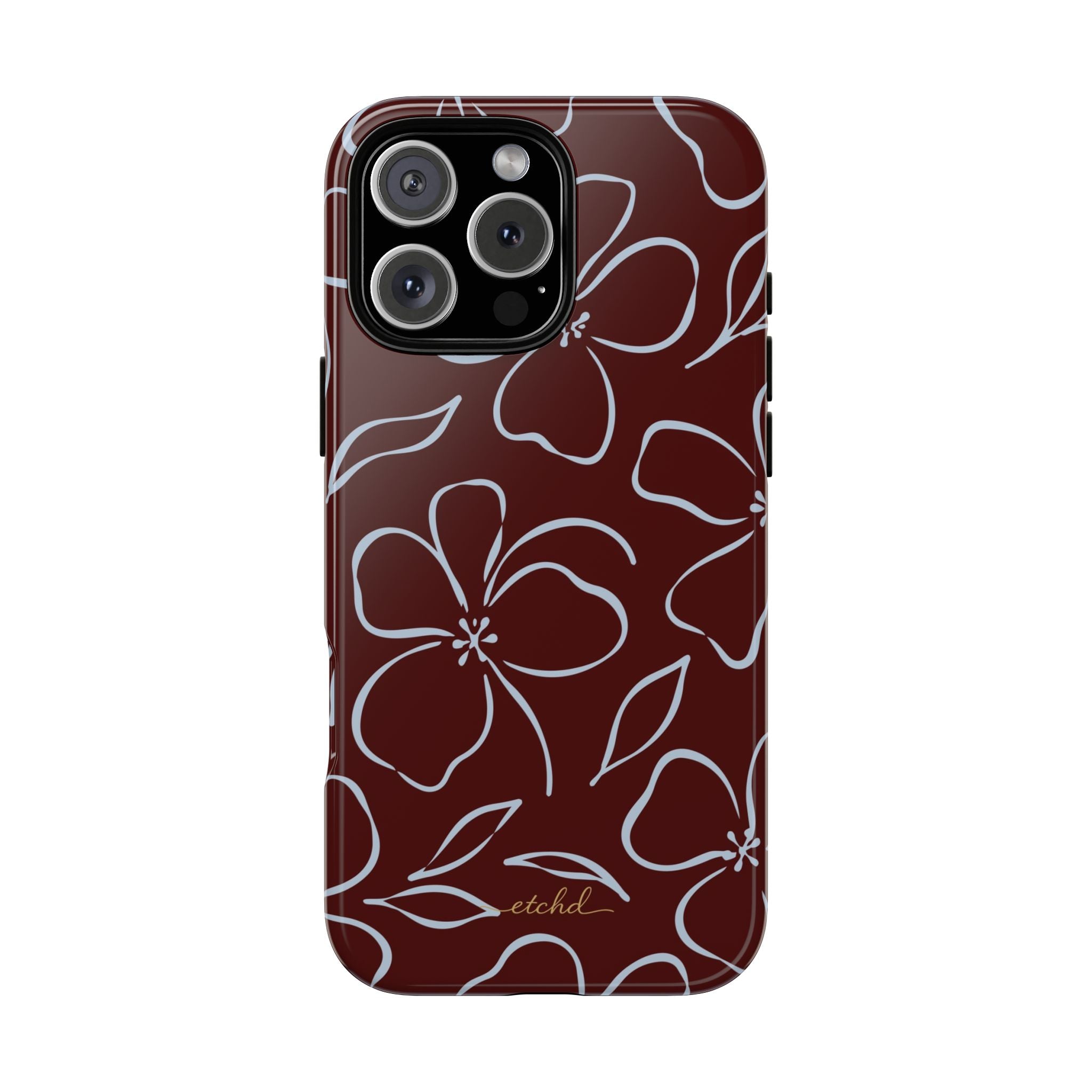 Blue & Cherry Floral Phone Case by etchd
