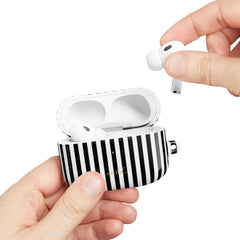 Black & White Striped AirPod Case by etchd, view 11