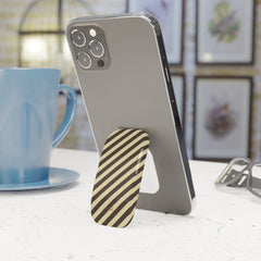 Butter & Brown Striped Diagonal Anello clip per telefono di etchd, vista 3