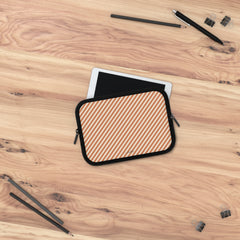 Terracotta & Cream Striped Diagonal Laptop Sleeve by etchd, view 14
