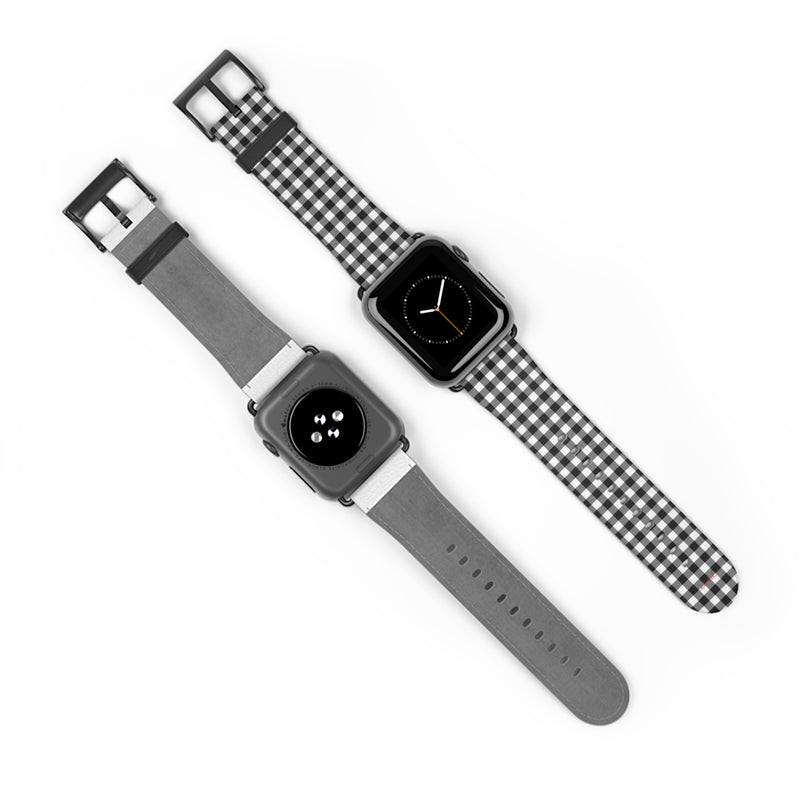 Black & White Gingham Smartwatch Strap by etchd, view 10