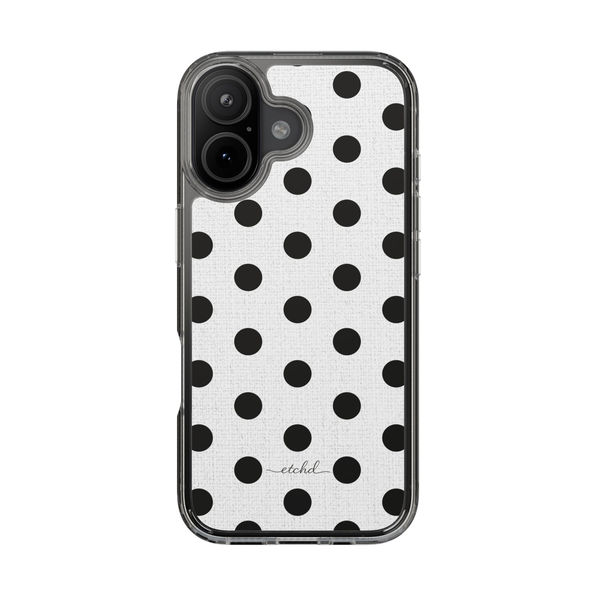 Black & White Polka Dot Clear Phone Case by etchd, view 35
