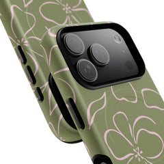 Green & Pink Floral Magnetic Phone Case by etchd, view 100