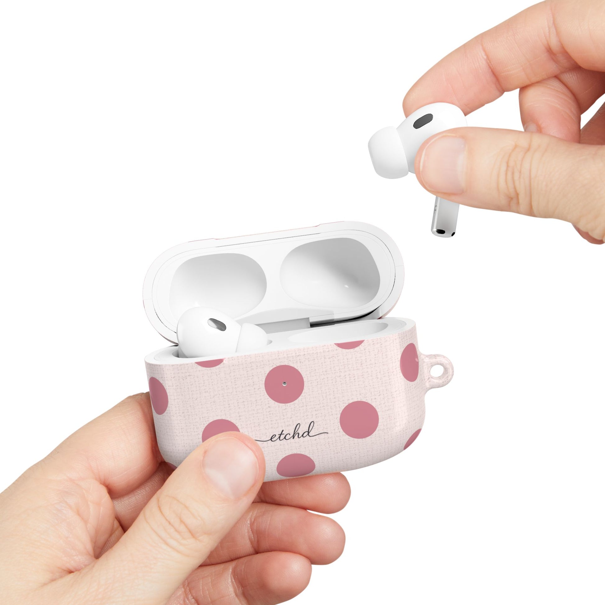Blush & Cream Polka Dot AirPod Case by etchd, view 11
