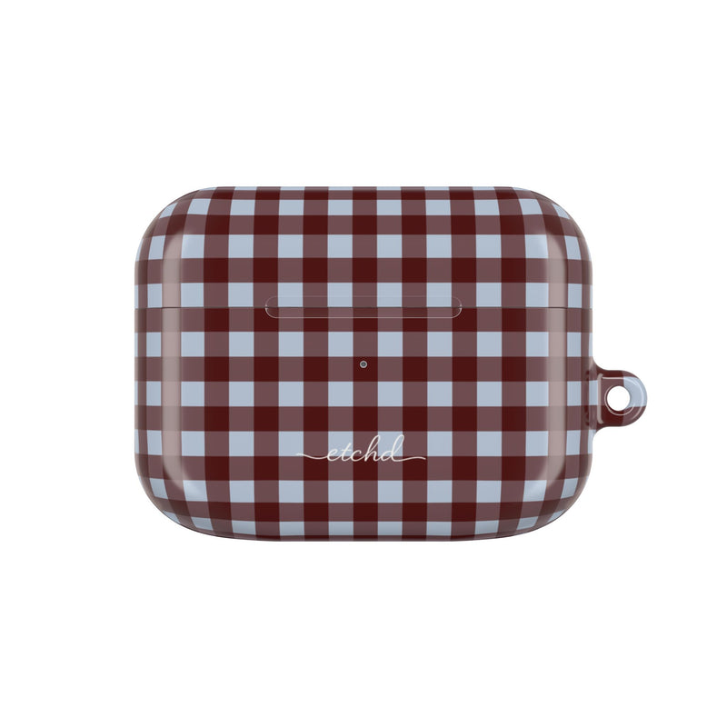 Blue & Cherry Gingham AirPod Case by etchd