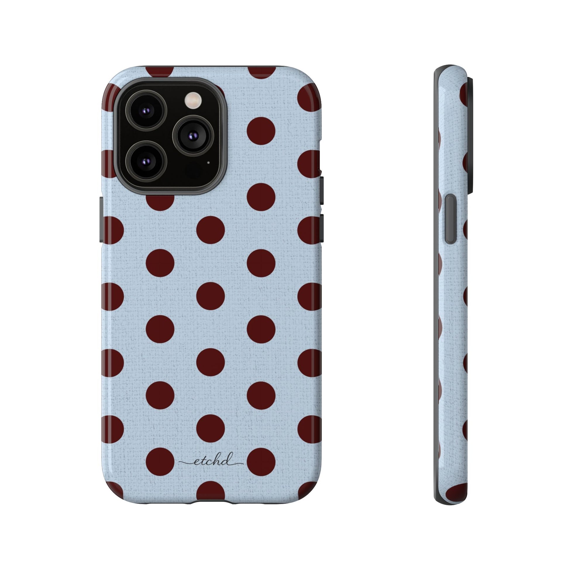 Blue & Cherry Polka Dot Phone Case by etchd, view 8