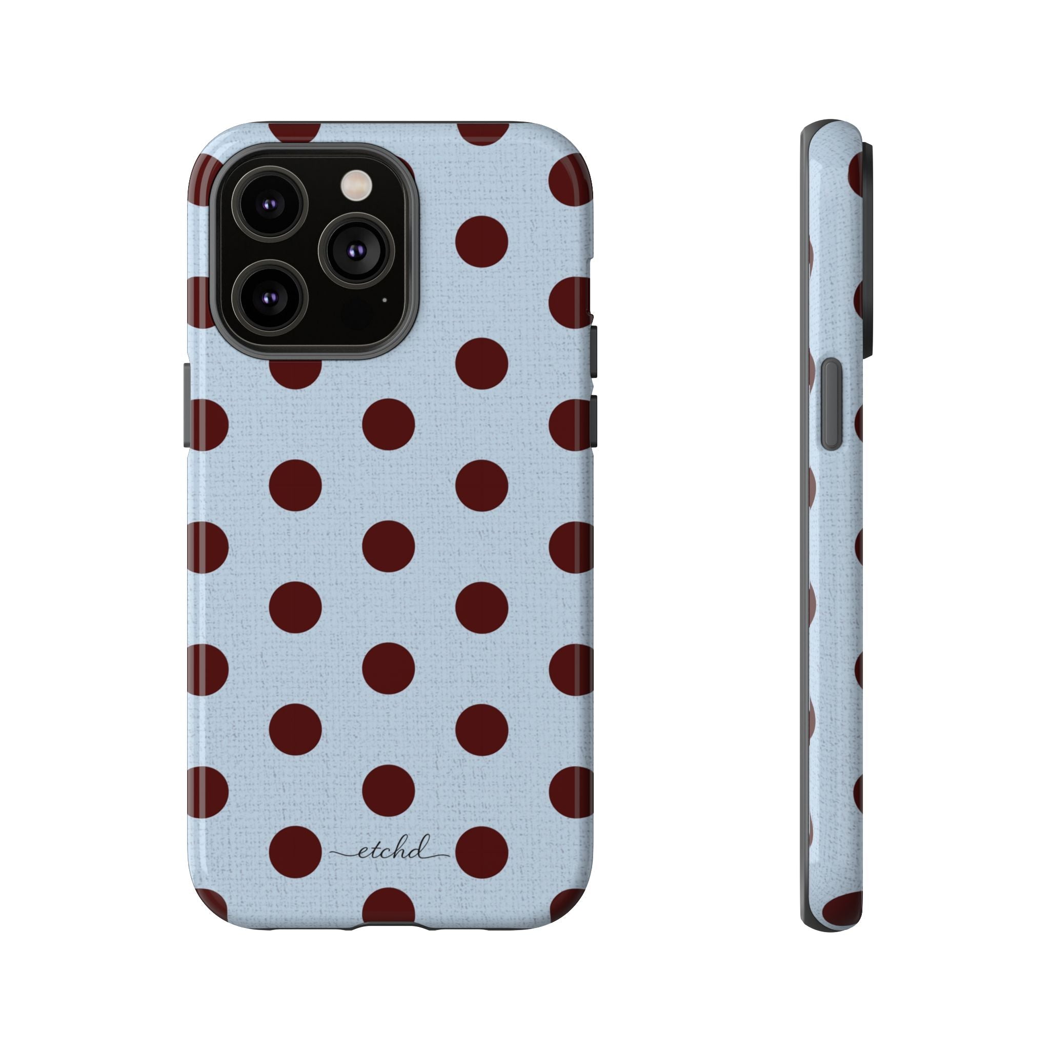 Blue & Cherry Polka Dot Phone Case by etchd, view 8