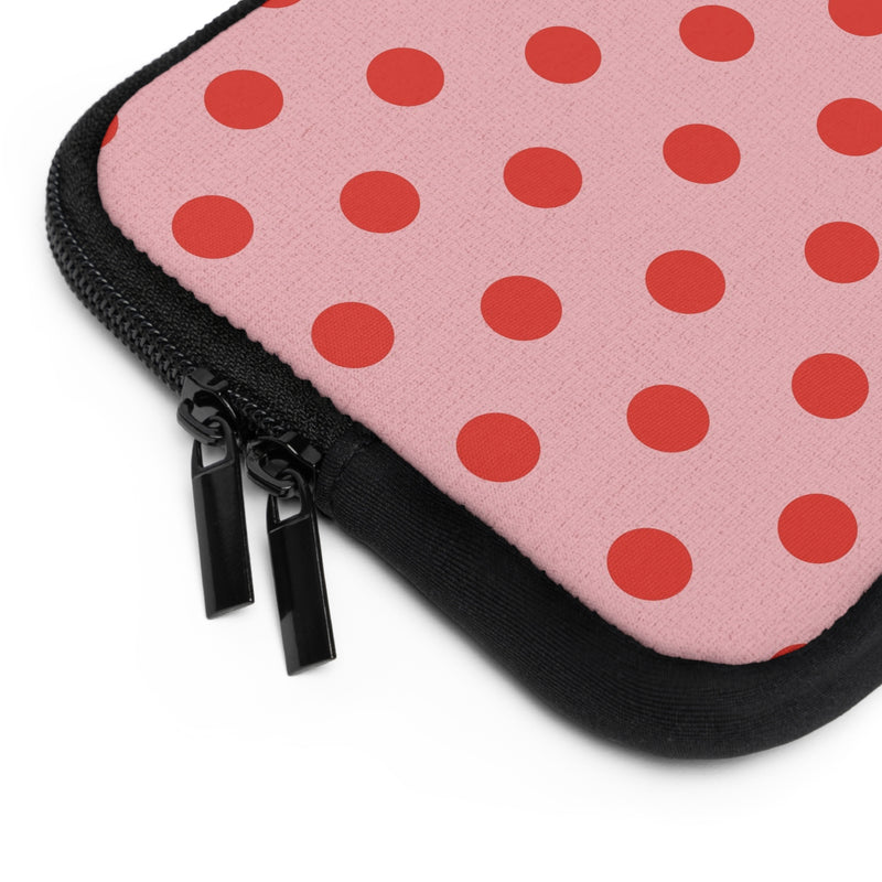 Poppy And Blush Polka Dot Laptop Sleeve by etchd, view 12