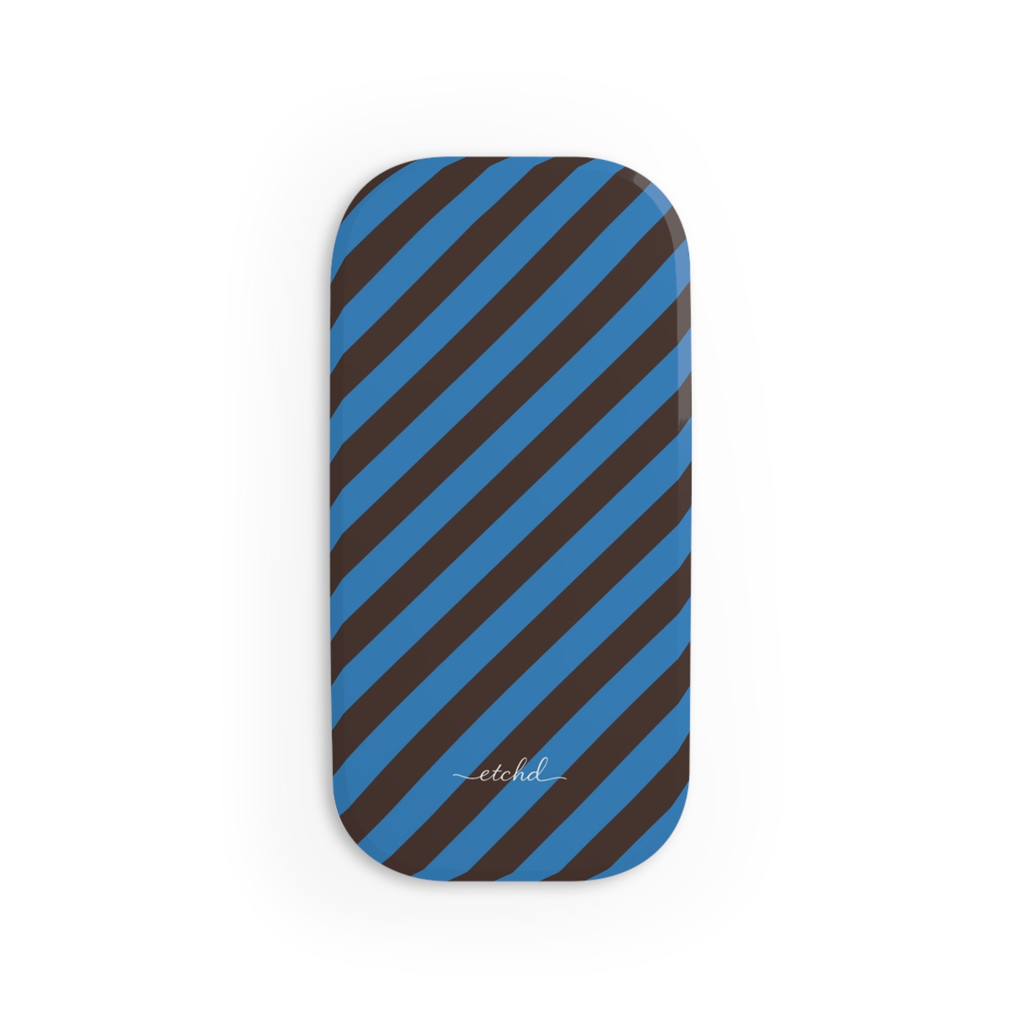 Espresso And Cerulean Diagonal Click-On Phone Grip by etchd, view 2