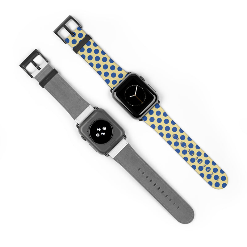 Cobalt & Butter Polka Dot Smartwatch Strap by etchd, view 10
