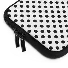 Black & White Polka Dot Laptop Sleeve by etchd, view 2