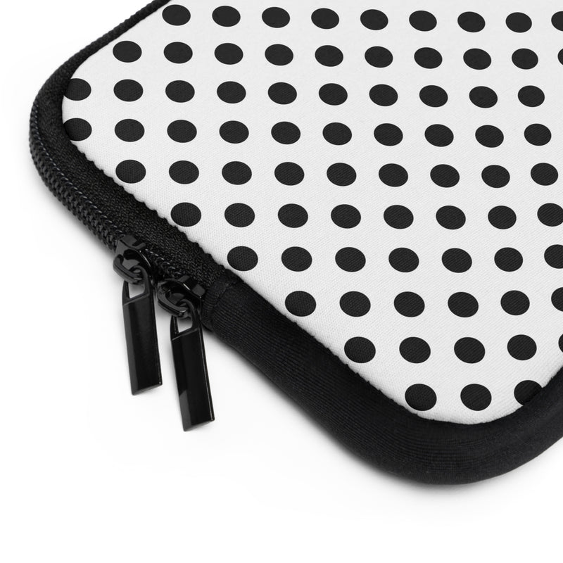 Black & White Polka Dot Housse ordinateur-zoom-