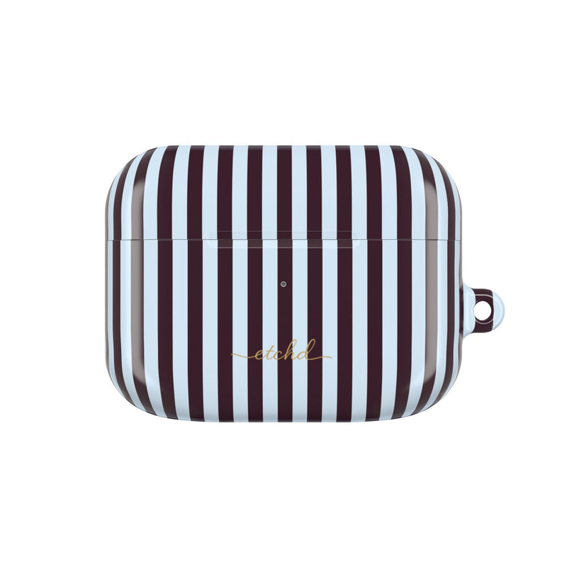 Plum & Blue Striped AirPod Case by etchd