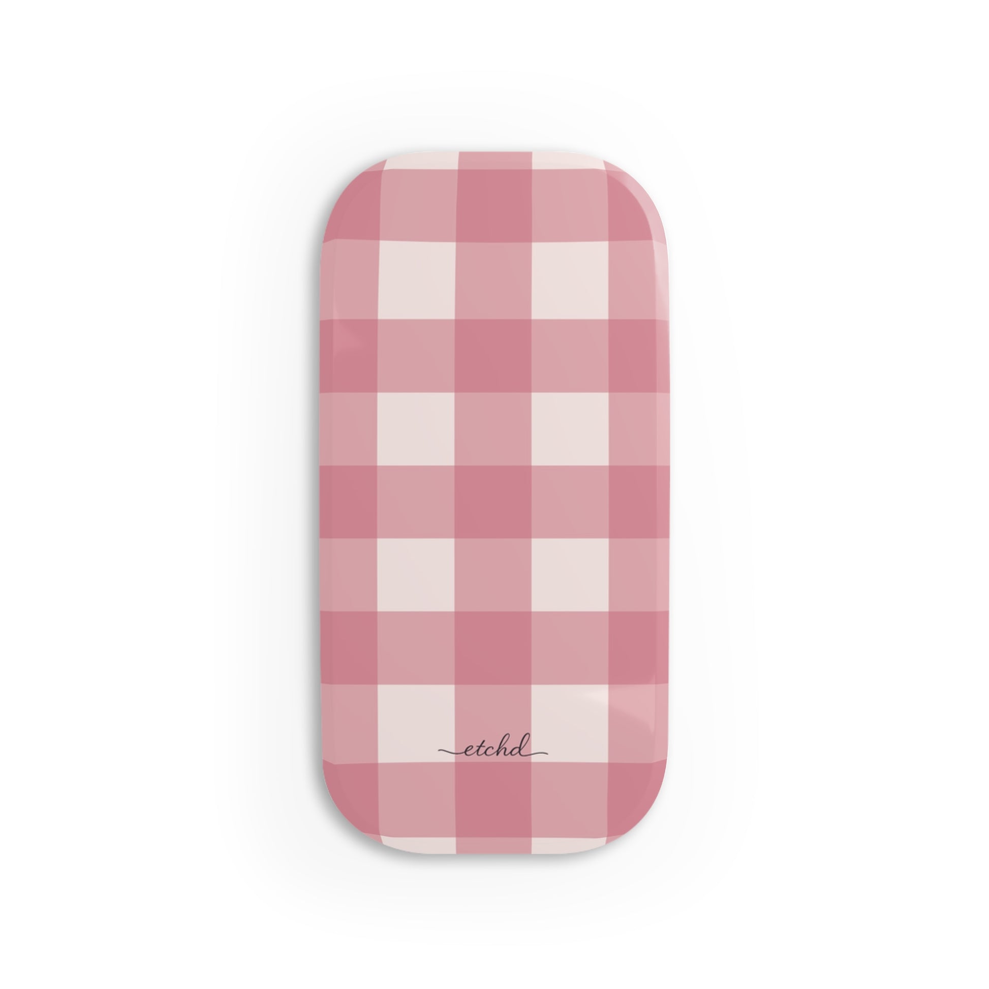 Blush & Cream Gingham Click-On Phone Grip by etchd
