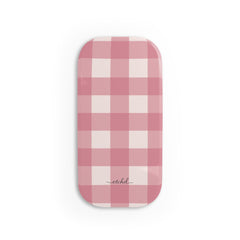 Blush & Cream Gingham Click-On Phone Grip by etchd