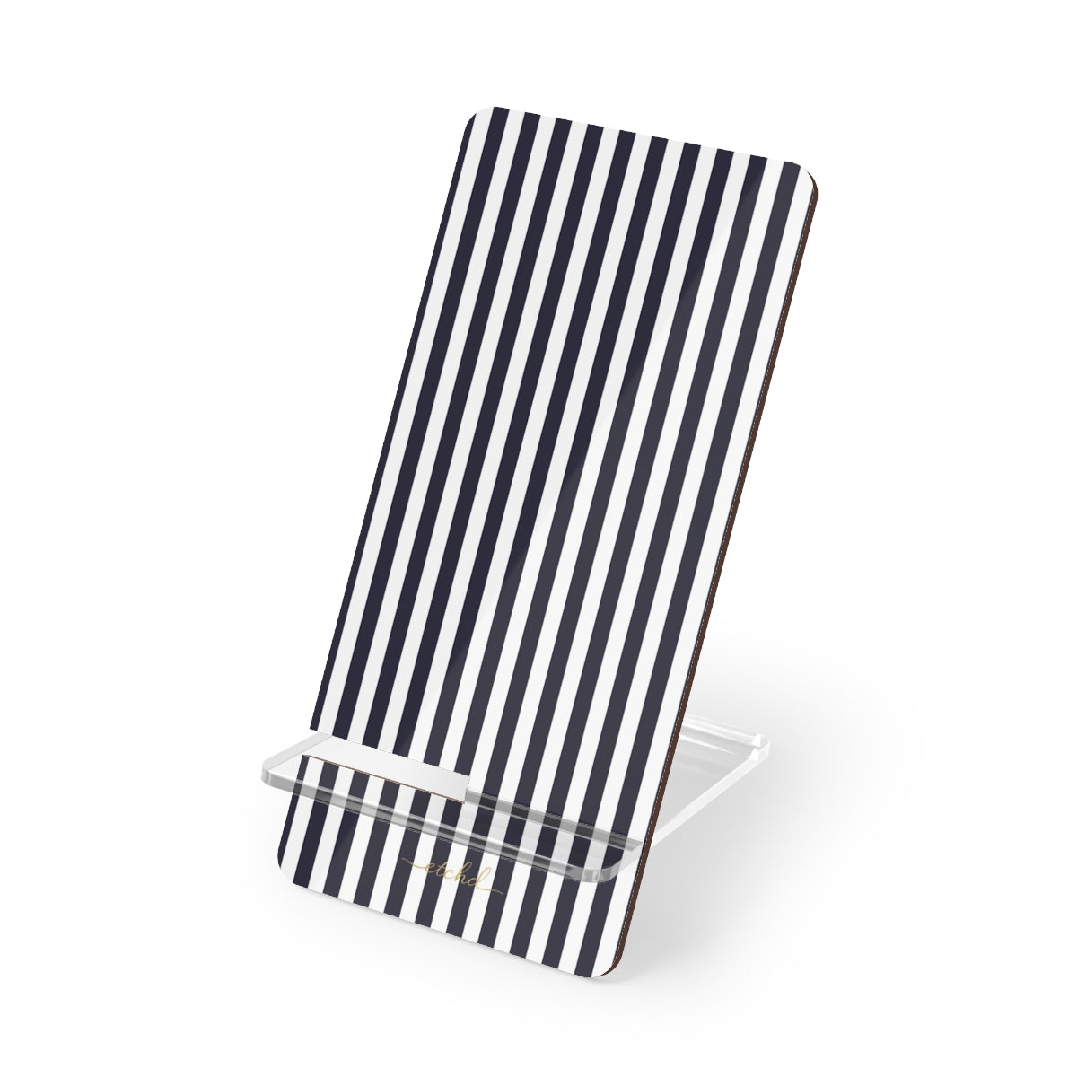 Navy & White Striped Soporte para móvil de etchd