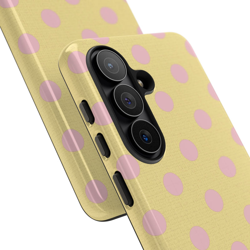 Pink And Butter Polka Dot Phone Case by etchd, view 209