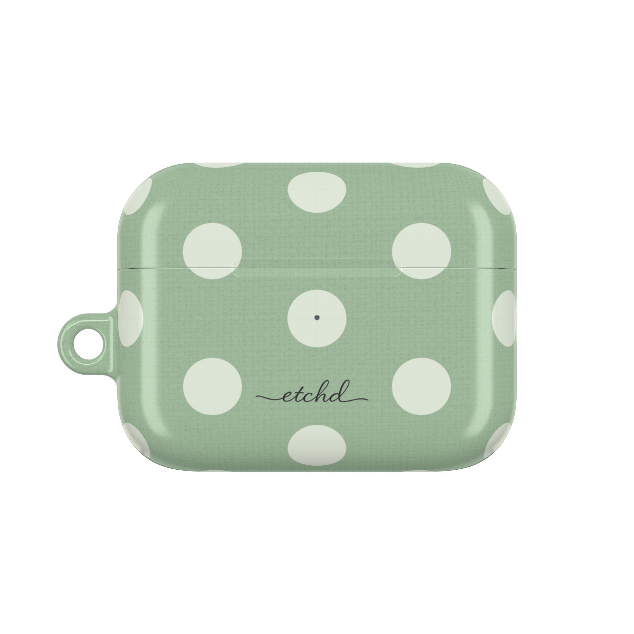 Cream & Sage Polka Dot AirPod Case by etchd, view 2