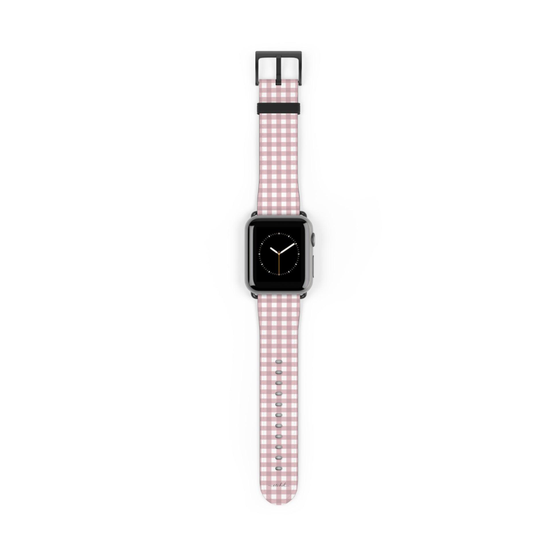 Pink & White Gingham Correa para smartwatch de etchd