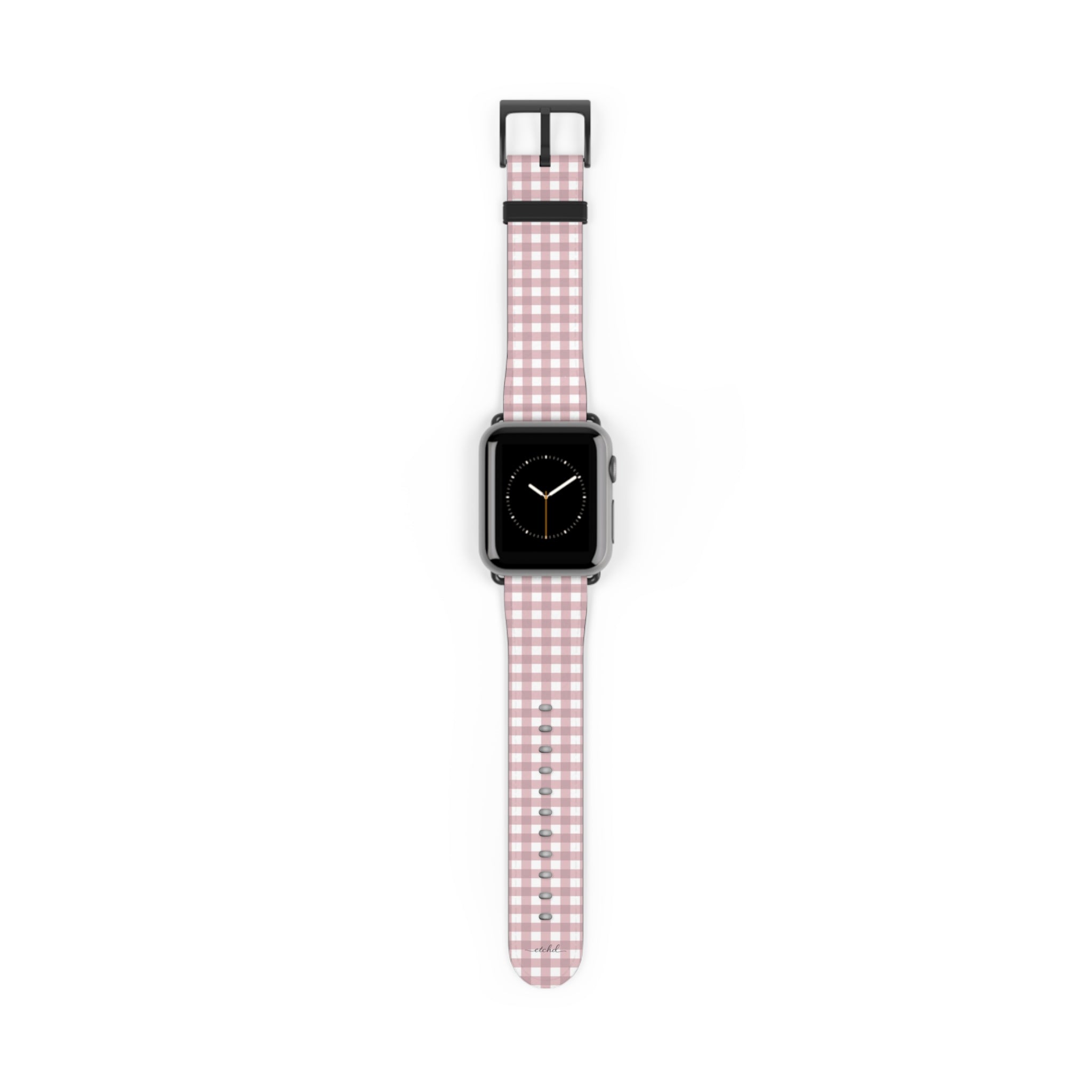 Pink & White Gingham Smartwatch Strap by etchd