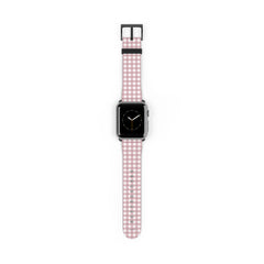 Pink & White Gingham Correa para smartwatch de etchd