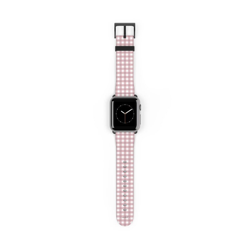 Pink & White Gingham Correa para smartwatch de etchd