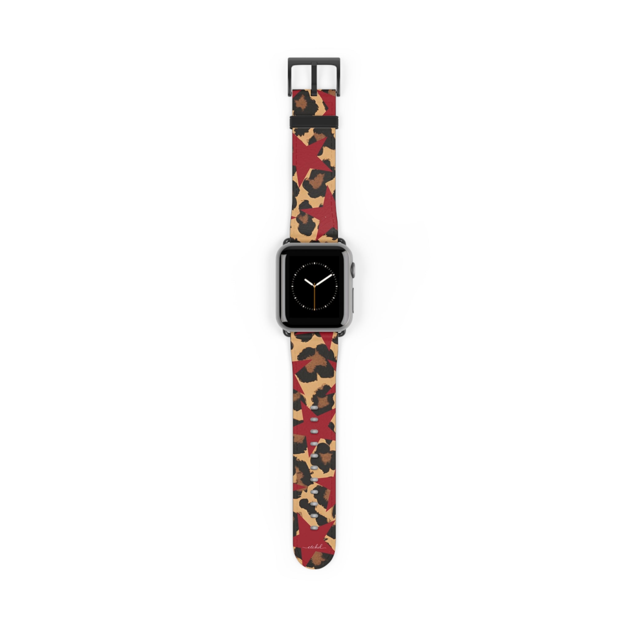 Leopard & Red Stars Smartwatch Strap by etchd
